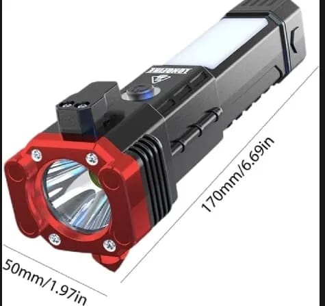 LED Flashlight with Magnet, Multi-Function Light and Hammer Tool for Camping & Hiking